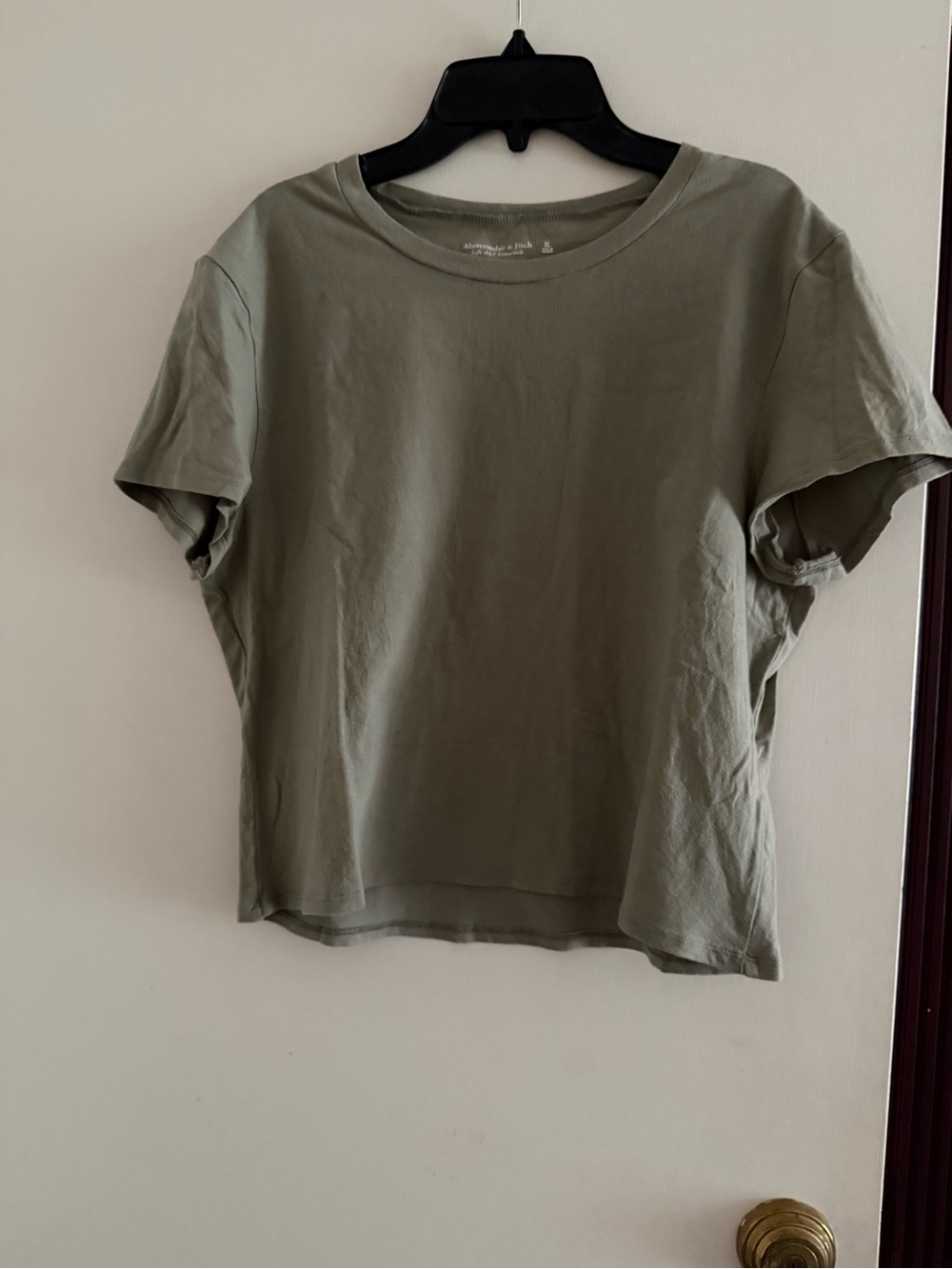 Abercrombie & Fitch Olive Crop Tee